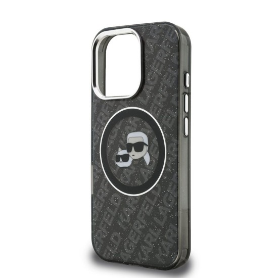 Husa Karl Lagerfeld IML K&CH Heads Repeated Logo MagSafe pentru iPhone 16 Pro, Neagra (Bakr, KLHMP16LHMKBKCHK) by www.silkase.ro