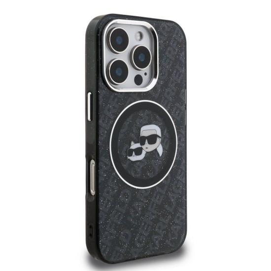 Husa Karl Lagerfeld IML K&CH Heads Repeated Logo MagSafe pentru iPhone 16 Pro Max, Neagra (Bakr, KLHMP16XHMKBKCHK) by www.silkase.ro