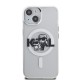 Husa Karl Lagerfeld IML Glitter Karl and Choupette Sketch MagSafe pentru iPhone 15, Transparenta (Bakr, KLHMP15SHGKCGKBT) by www.silkase.ro