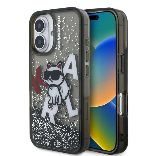 Husa Karl Lagerfeld Liquid Glitter Scattered Choupette pentru iPhone 16, Neagra Husa Karl Lagerfeld Liquid Glitter Scattered Choupette pentru iPhone 16, Neagra (Bakr, KLHCP16SLCHSCTDK) by www.silkase.ro