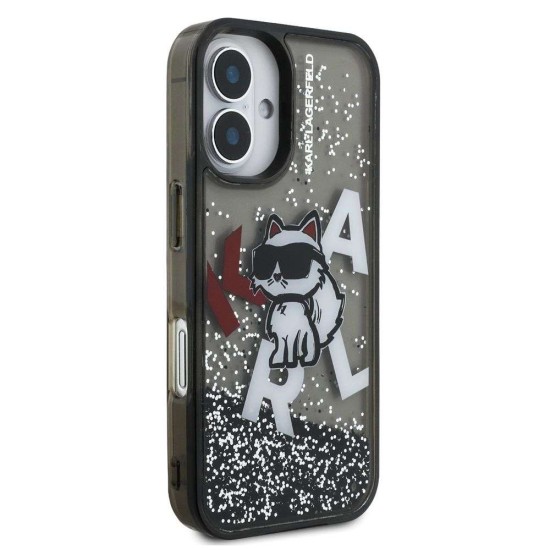 Husa Karl Lagerfeld Liquid Glitter Scattered Choupette pentru iPhone 16, Neagra Husa Karl Lagerfeld Liquid Glitter Scattered Choupette pentru iPhone 16, Neagra (Bakr, KLHCP16SLCHSCTDK) by www.silkase.ro