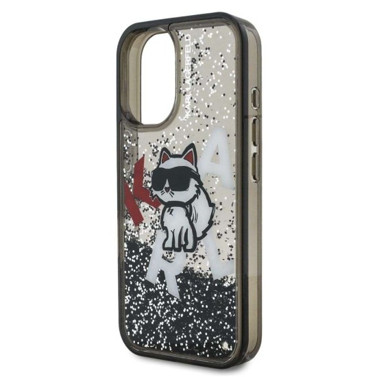 Husa Karl Lagerfeld Liquid Glitter Scattered Choupette pentru iPhone 16, Neagra Husa Karl Lagerfeld Liquid Glitter Scattered Choupette pentru iPhone 16, Neagra (Bakr, KLHCP16SLCHSCTDK) by www.silkase.ro