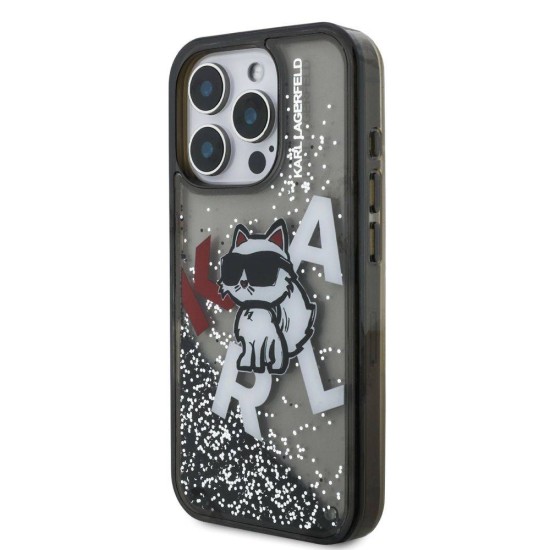 Husa Karl Lagerfeld Liquid Glitter Scattered Choupette pentru iPhone 16 Pro, Neagra Husa Karl Lagerfeld Liquid Glitter Scattered Choupette pentru iPhone 16 Pro, Neagra (Bakr, KLHCP16LLCHSCTDK) by www.silkase.ro