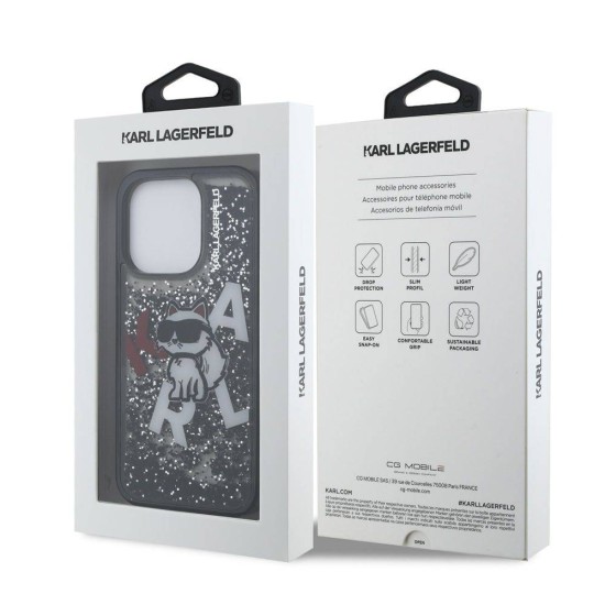 Husa Karl Lagerfeld Liquid Glitter Scattered Choupette pentru iPhone 16 Pro Max, Neagra Husa Karl Lagerfeld Liquid Glitter Scattered Choupette pentru iPhone 16 Pro Max, Neagra (Bakr, KLHCP16XLCHSCTDK) by www.silkase.ro