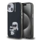 Husa Karl Lagerfeld IML Aquarelle Karl and Choupette pentru iPhone 15, Neagra (Bakr, KLHCP15SHMKCAQK) by www.silkase.ro