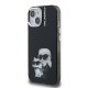 Husa Karl Lagerfeld IML Aquarelle Karl and Choupette pentru iPhone 15, Neagra (Bakr, KLHCP15SHMKCAQK) by www.silkase.ro