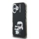 Husa Karl Lagerfeld IML Aquarelle Karl and Choupette pentru iPhone 16, Neagra (Bakr, KLHCP16SHMKCAQK) by www.silkase.ro
