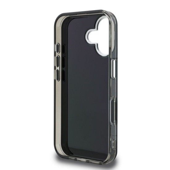 Husa Karl Lagerfeld IML Aquarelle Karl and Choupette pentru iPhone 16, Neagra (Bakr, KLHCP16SHMKCAQK) by www.silkase.ro