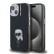 Husa Karl Lagerfeld IML Aquarelle Karl pentru iPhone 15, Neagra (Bakr, KLHCP15SHMKIAQK) by www.silkase.ro