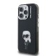 Husa Karl Lagerfeld IML Aquarelle Karl pentru iPhone 15 Pro, Neagra (Bakr, KLHCP15LHMKIAQK) by www.silkase.ro