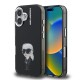 Husa Karl Lagerfeld IML Aquarelle Karl pentru iPhone 16, Neagra (Bakr, KLHCP16SHMKIAQK) by www.silkase.ro