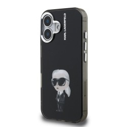 Husa Karl Lagerfeld IML Aquarelle Karl pentru iPhone 16, Neagra