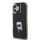 Husa Karl Lagerfeld IML Aquarelle Karl pentru iPhone 16, Neagra (Bakr, KLHCP16SHMKIAQK) by www.silkase.ro
