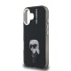 Husa Karl Lagerfeld IML Aquarelle Karl pentru iPhone 16, Neagra (Bakr, KLHCP16SHMKIAQK) by www.silkase.ro