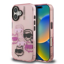 Husa Karl Lagerfeld IML Multi K&CH Heads pentru iPhone 16, Roz