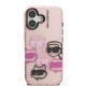 Husa Karl Lagerfeld IML Multi K&CH Heads pentru iPhone 16, Roz (Bakr, KLHCP16SHMCHKCP) by www.silkase.ro