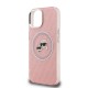 Husa Karl Lagerfeld IML K&CH Heads Repeated Logo MagSafe pentru iPhone 15, Roz (Bakr, KLHMP15SHMKBKCHP) by www.silkase.ro