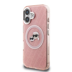 Husa Karl Lagerfeld IML K&CH Heads Repeated Logo MagSafe pentru iPhone 16, Roz Husa Karl Lagerfeld IML K&CH Heads Repeated Logo MagSafe pentru iPhone 16, Roz