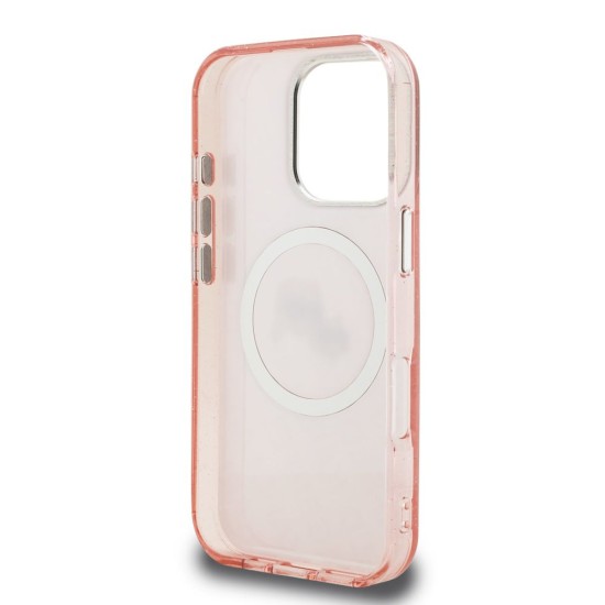 Husa Karl Lagerfeld IML K&CH Heads Repeated Logo MagSafe pentru iPhone 16 Pro, Roz (Bakr, KLHMP16LHMKBKCHP) by www.silkase.ro