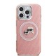 Husa Karl Lagerfeld IML K&CH Heads Repeated Logo MagSafe pentru iPhone 16 Pro Max, Roz (Bakr, KLHMP16XHMKBKCHP) by www.silkase.ro