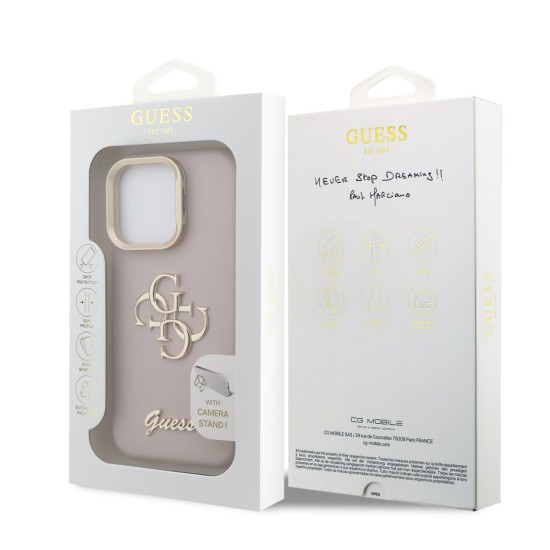 Husa Guess PU Grained 4G Logo Stand Camera Frame pentru iPhone 15 Pro, Roz Husa Guess PU Grained 4G Logo Stand Camera Frame pentru iPhone 15 Pro, Roz (Bakr, GUHCP15LPCS4GSP) by www.silkase.ro