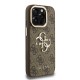 Husa Guess PU 4G Metal Logo Stand Camera Frame pentru iPhone 15 Pro Max, Maro (Bakr, GUHCP15XPCS4GP4W) by www.silkase.ro