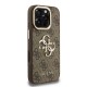 Husa Guess PU 4G Metal Logo Stand Camera Frame pentru iPhone 16 Pro, Maro (Bakr, GUHCP16LPCS4GP4W) by www.silkase.ro