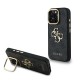 Husa Guess PU 4G Metal Logo Stand Camera Frame pentru iPhone 15 Pro Max, Neagra (Bakr, GUHCP15XPCS4GP4K) by www.silkase.ro