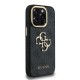 Husa Guess PU 4G Metal Logo Stand Camera Frame pentru iPhone 15 Pro Max, Neagra (Bakr, GUHCP15XPCS4GP4K) by www.silkase.ro