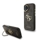 Husa Guess PU 4G Metal Logo Stand Camera Frame pentru iPhone 16, Neagra (Bakr, GUHCP16SPCS4GP4K) by www.silkase.ro