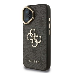Husa Guess PU 4G Metal Logo Stand Camera Frame pentru iPhone 16, Neagra Husa Guess PU 4G Metal Logo Stand Camera Frame pentru iPhone 16, Neagra