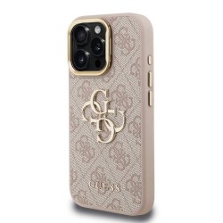 Husa Guess PU 4G Metal Logo Stand Camera Frame pentru iPhone 15 Pro Max, Roz Husa Guess PU 4G Metal Logo Stand Camera Frame pentru iPhone 15 Pro Max, Roz