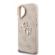 Husa Guess PU 4G Metal Logo Stand Camera Frame pentru iPhone 16, Roz (Bakr, GUHCP16SPCS4GP4P) by www.silkase.ro