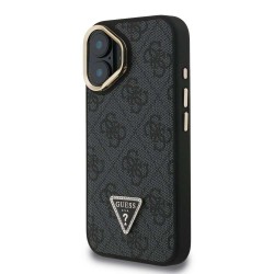 Husa Guess PU 4G Strass Triangle Logo Stand MagSafe pentru iPhone 16, Neagra Husa Guess PU 4G Strass Triangle Logo Stand MagSafe pentru iPhone 16, Neagra