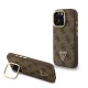 Husa Guess PU 4G Strass Triangle Logo Stand MagSafe pentru iPhone 15 Pro, Maro (Bakr, GUHMP15LPCS4GPTW) by www.silkase.ro