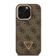 Husa Guess PU 4G Strass Triangle Logo Stand MagSafe pentru iPhone 15 Pro, Maro (Bakr, GUHMP15LPCS4GPTW) by www.silkase.ro