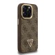 Husa Guess PU 4G Strass Triangle Logo Stand MagSafe pentru iPhone 15 Pro, Maro (Bakr, GUHMP15LPCS4GPTW) by www.silkase.ro