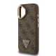 Husa Guess PU 4G Strass Triangle Logo Stand MagSafe pentru iPhone 16, Maro (Bakr, GUHMP16SPCS4GPTW) by www.silkase.ro