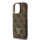 Husa Guess PU 4G Strass Triangle Logo Stand MagSafe pentru iPhone 16 Pro, Maro (Bakr, GUHMP16LPCS4GPTW) by www.silkase.ro