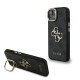 Husa Guess PU 4G Metal Logo Stand Camera Frame pentru iPhone 15, Neagra (Bakr, GUHCP15SPCS4GP4K) by www.silkase.ro