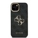 Husa Guess PU 4G Metal Logo Stand Camera Frame pentru iPhone 15, Neagra (Bakr, GUHCP15SPCS4GP4K) by www.silkase.ro