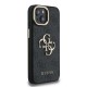 Husa Guess PU 4G Metal Logo Stand Camera Frame pentru iPhone 15, Neagra (Bakr, GUHCP15SPCS4GP4K) by www.silkase.ro