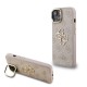 Husa Guess PU 4G Metal Logo Stand Camera Frame pentru iPhone 15, Roz (Bakr, GUHCP15SPCS4GP4P) by www.silkase.ro