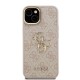Husa Guess PU 4G Metal Logo Stand Camera Frame pentru iPhone 15, Roz (Bakr, GUHCP15SPCS4GP4P) by www.silkase.ro