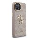 Husa Guess PU 4G Metal Logo Stand Camera Frame pentru iPhone 15, Roz (Bakr, GUHCP15SPCS4GP4P) by www.silkase.ro