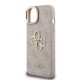 Husa Guess PU 4G Metal Logo Stand Camera Frame pentru iPhone 15, Roz (Bakr, GUHCP15SPCS4GP4P) by www.silkase.ro
