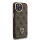 Husa Guess PU 4G Strass Triangle Logo Stand MagSafe pentru iPhone 13, Maro (Bakr, GUHMP13MPCS4GPTW) by www.silkase.ro