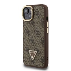 Husa Guess PU 4G Strass Triangle Logo Stand MagSafe pentru iPhone 14, Maro Husa Guess PU 4G Strass Triangle Logo Stand MagSafe pentru iPhone 14, Maro