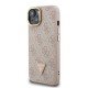 Husa Guess PU 4G Strass Triangle Logo Stand MagSafe pentru iPhone 13, Roz (Bakr, GUHMP13MPCS4GPTP) by www.silkase.ro