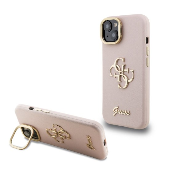 Husa Guess PU Grained 4G Logo Stand Camera Frame pentru iPhone 15, Roz Husa Guess PU Grained 4G Logo Stand Camera Frame pentru iPhone 15, Roz (Bakr, GUHCP15SPCS4GSP) by www.silkase.ro